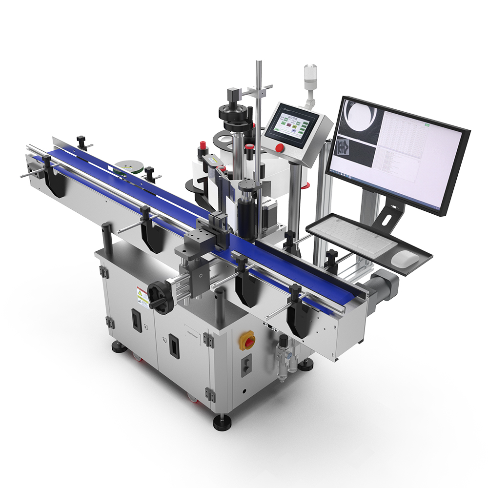 全自動視覺圓瓶定位貼標機